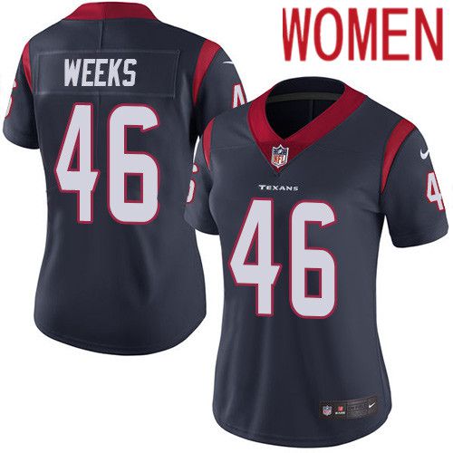 Women Houston Texans 46 Jon Weeks Navy Blue Nike Vapor Limited NFL Jersey